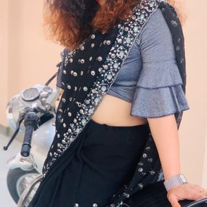 Black Georgette Saree