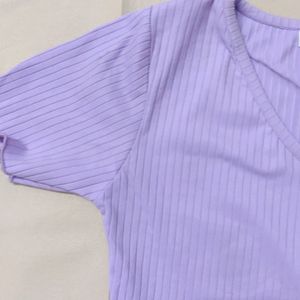 Lavender Fitted Crop Top