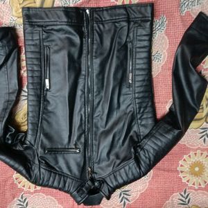 Leather Look Jacket Only One Time Wear