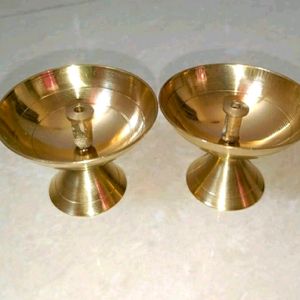 Pack Of 2 Brass Diya