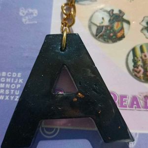 Alphabet Keychain A Resin