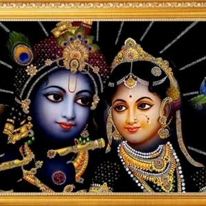 Radha Krishna Golden Photo Frame