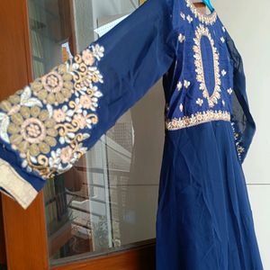 Astonishing Navy blue and Pink Anarkali kurta an