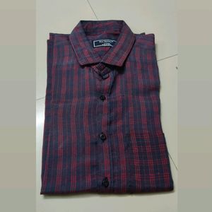 Men Checked Blue And Red Full Sleeve Shirts