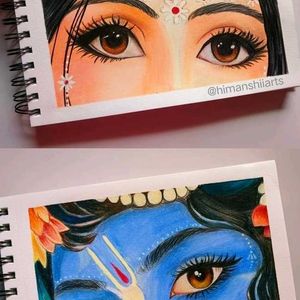 Radha Krishna Eyes Drawing