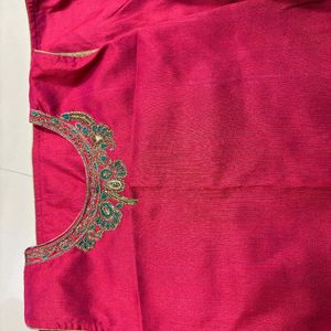 Silk Festive Kurti(sleeves Available)