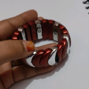 Silver & Maroon Colour Bracelet