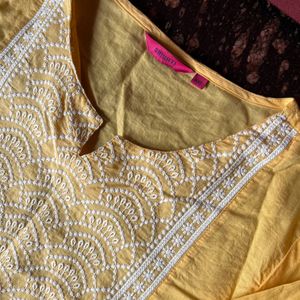 Yellow cotton kurta