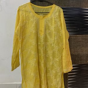 Embroidery Yellow Kurti