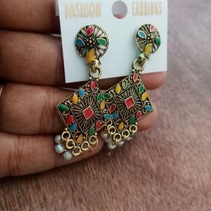 New Golden Colourful Earrings