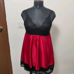 Red And Black Lace Sexy Babydoll