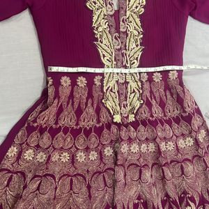 Amazing Grape Colour Gown With  Embroidery Work