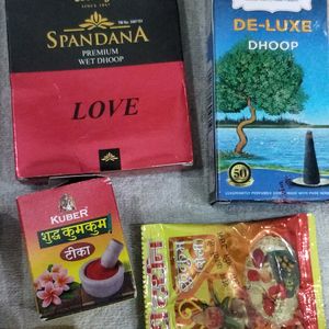 Puja Item Tika ,  Roli Kalawa, Dhoop, Guggal, Itra