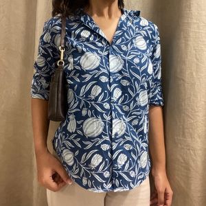 Prakriti Jaipur Indigo Printed Shirt