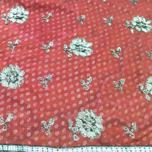 Saree Rust full work kasab chamki/Stylish/designer