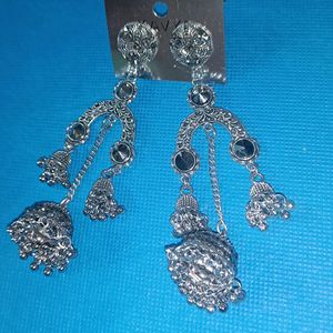 BRAND NEW LONG OXIDISED EARRINGS / STUDS