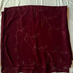 Burgandy Georgette Saree