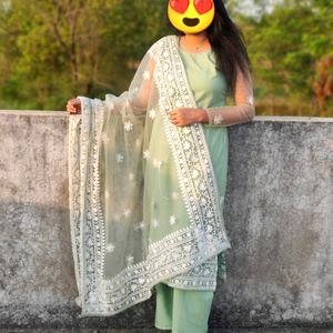 Diwali Sale✨Full Embroidered Kurta,Palazo &  Dupat