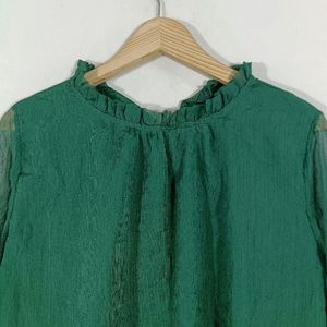 Graceful Green Chiffon Top