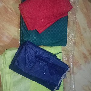 2 New Saree,Kota And Lycra