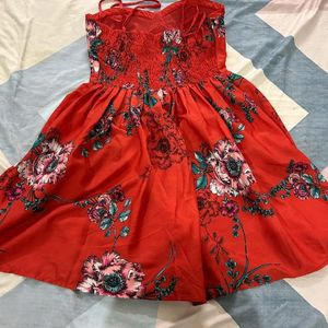 Red Floral Dress