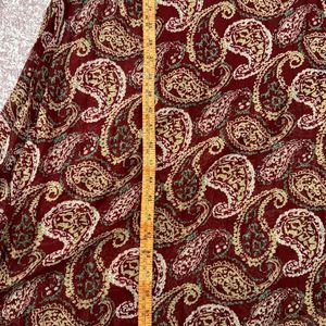 Maroon Ethnic Print Gown For Women