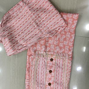 *cotton kurti pants set with linning