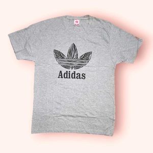 Men's T-Shirt, With Adidas Logo Marble Grey