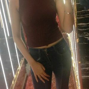 Wine Color Crop Top