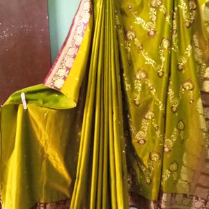 Mahendi Colour Saree