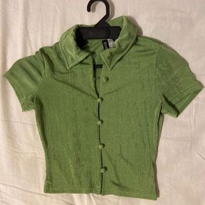 H&M Green Crop Tee