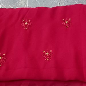 Saree With Beautiful Red Colour