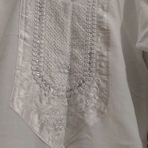 White Embroidery Kurti