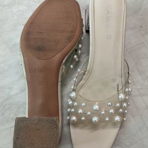 LUNA BLU Ivory Mida Pearl Cup Mules