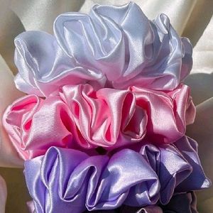 5 Pcs Satin Fluffie Scrunchies