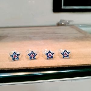 Blue Diamond Star Toerings Pure Silver