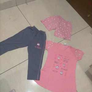 Pink Night Suit For Girls