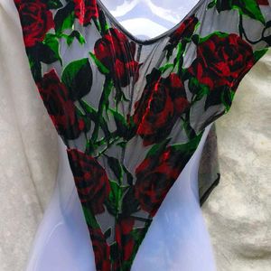 SAVAGE SEXIEST FLOWER PRINT BODYSUIT