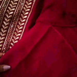 Maroon Anarkali Kurthi Set