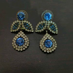 Blue and silver earrings