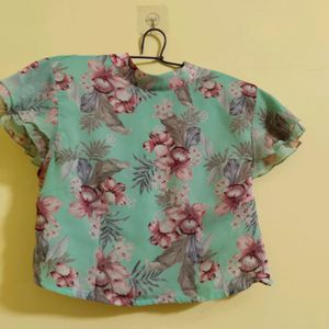 Floral Print Korean Top