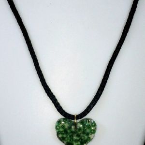 Pendent green stones heart Resin/Rhinestone/trend