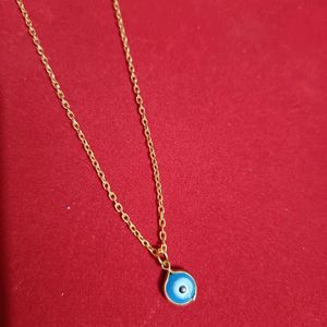 Evil Eye Gold Plated Locket With 24 Inch Chain