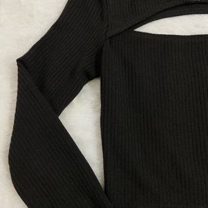 H&M Black Cutout Top