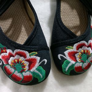 Chinese Embroidered Floral Shoe