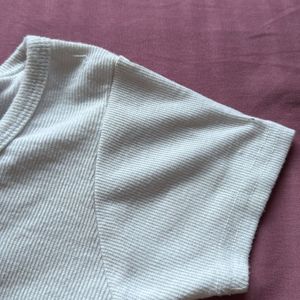 basic white crop top with square neck