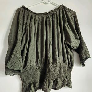 Olive Green Crop Top - Nuon