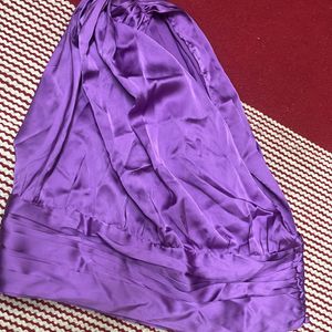 Satin Purple Party Crop Top