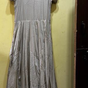 Light Grey Long Kurta, Pant & Dupatta Set Size XL