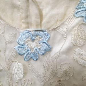 Embroidered Satin & Net Princess Frock